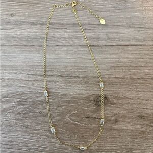 Gold Necklace with Diamond Gem Accents